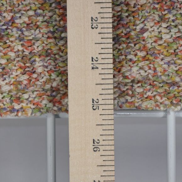 Cabi Sweater Womens Medium 100% Cotton Pastel Rainbow Short Sleeve Open Knit - Picture 10 of 10